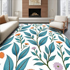 Colorful Floral Leaf Pattern Design Rug