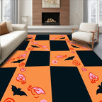 Whimsical Bats Swirls Pattern Rug