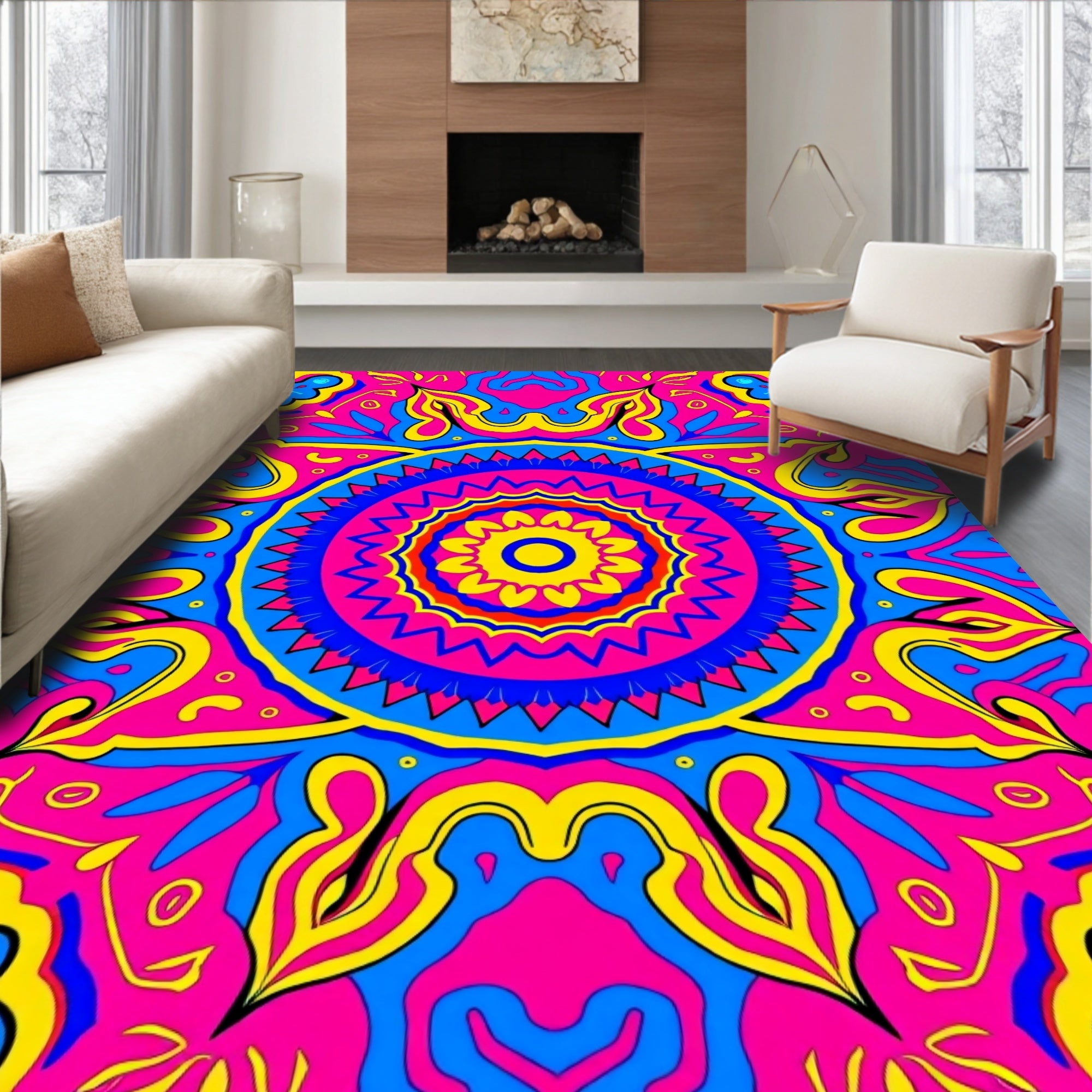 Vibrant Mandala Pattern Rug
