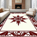 Floral Border With Sunburst Center Rug