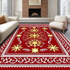 Bold Floral Starburst Red Rug