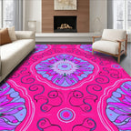 Vibrant Fuchsia Floral Swirls Pattern Rug