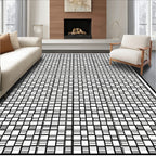 Bold Geometric Checkered Illusion Rug