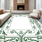 Art Nouveau Floral Geometric Frame Design Rug
