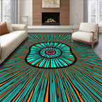 Bright Radial Burst Pattern Rug