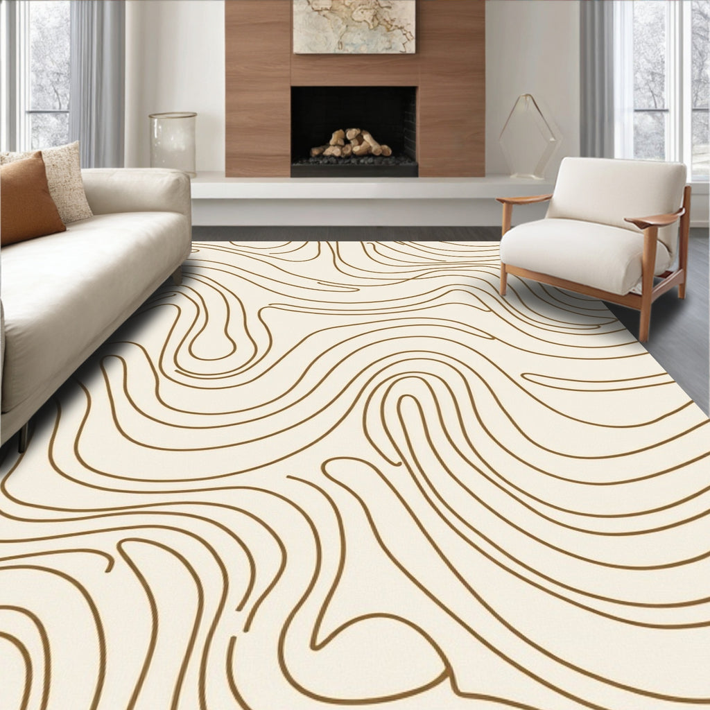 Organic Swirl Pattern Design Rug