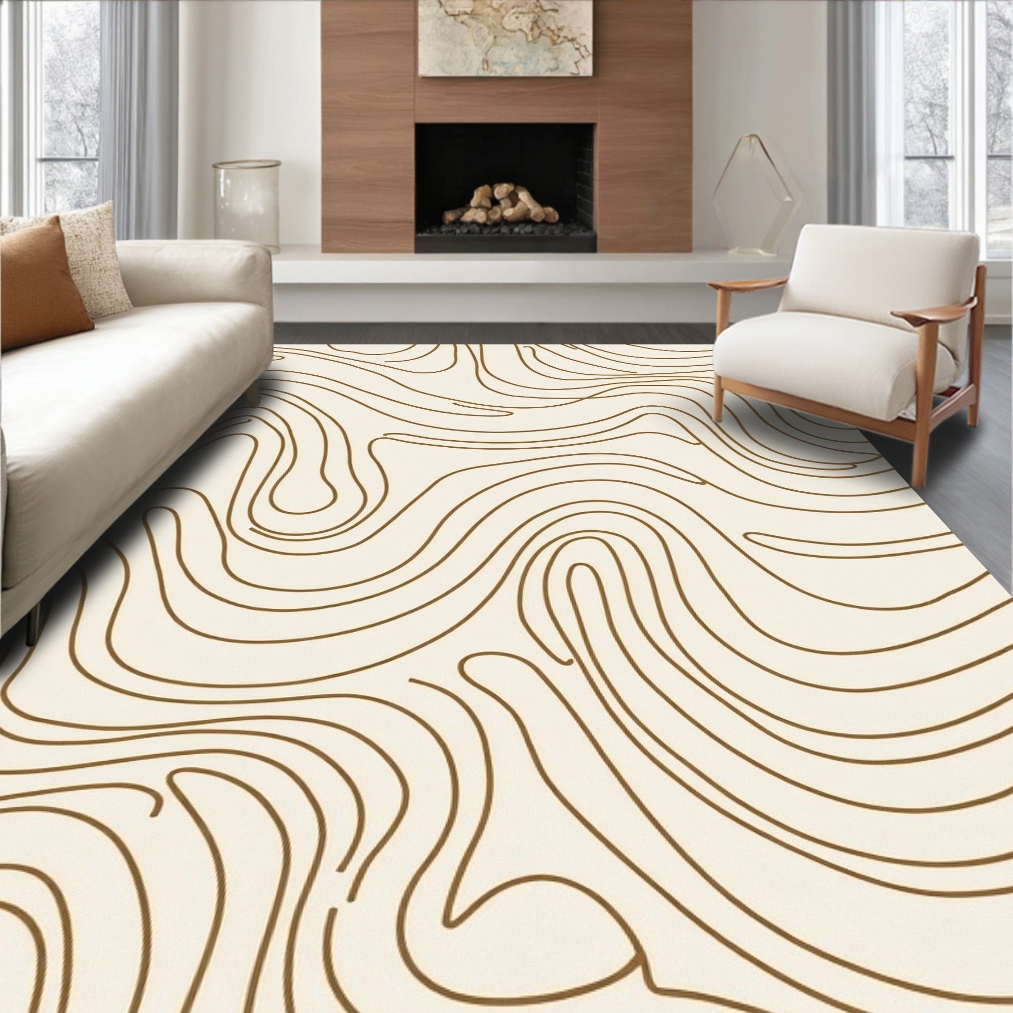 Organic Swirl Pattern Design Rug