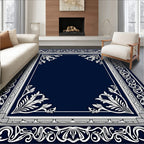 Elegant Floral Border Classic Design Rug