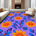 Vibrant Floral Pattern Design Rug