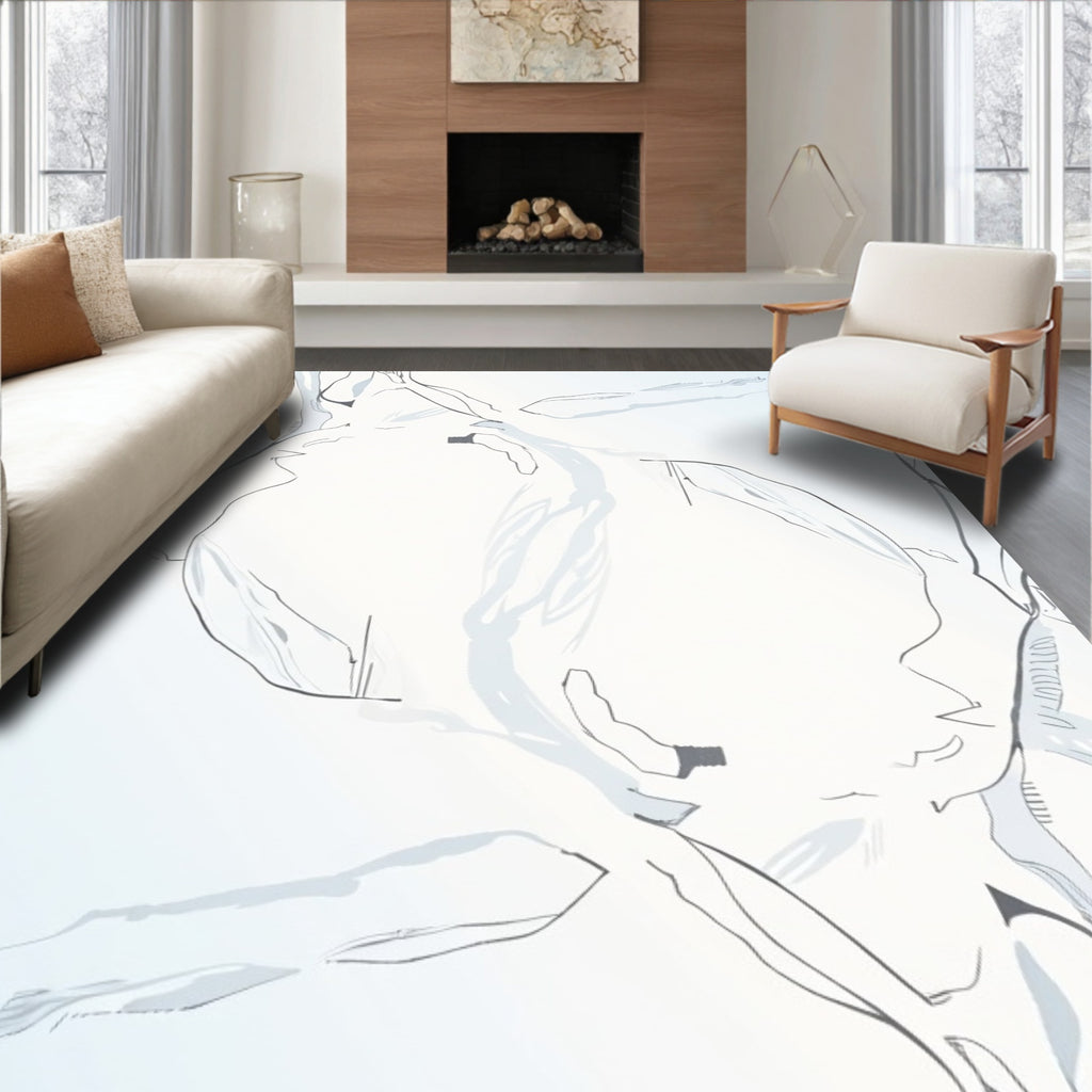 Abstract Figure Outline Design Rug