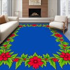 Vibrant Floral Vine Border Design Rug