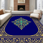 Ornate Floral Centerpiece Rectangle Rug