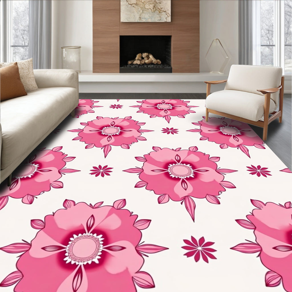 Pink Floral Radiance Pattern Rug