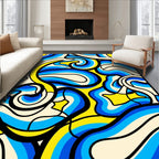 Swirling Waves Graphic Design Rug