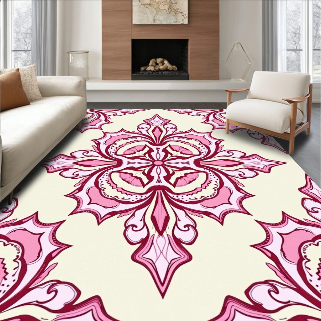 Elegant Rose Petal Motif Design Rug