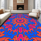 Vibrant Sunburst Mandala Pattern Rug