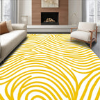 Golden Swirls Abstract Pattern Rug