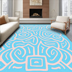 Abstract Swirl Pink Pattern Rug