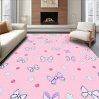 Pink Bows and Stars Pattern Rug