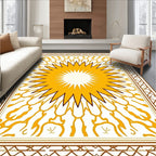 Radiant Sunburst Geometric Pattern Rug