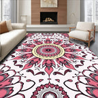 Pink Floral Mandala Pattern Rug