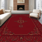 Ornate Floral Red And Gold Pattern Rug