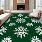 Felted Snowflake Mandala Pattern Decor Rug