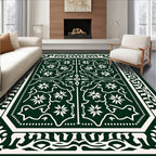 Ornate Floral Symmetrical Pattern Rug