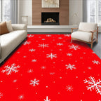 Red Snowflake Pattern Rug