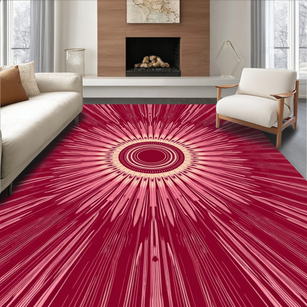 Radiating Sunburst Pattern Rug