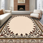 Antique Floral Vine Border Design Rug