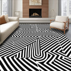 Abstract Geometric Illusion Lines Rug