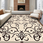 Elegant Black Swirl Pattern Rug