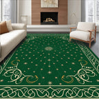 Ornate Green Starburst Scroll Rug