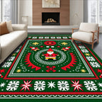 Whimsical Gnome Christmas Folk Art Rug