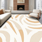 Abstract Swirls Organic Earth Tones Rug