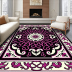 Ornate Pink and Cream Floral Mandala Rug