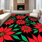 Bold Red floral Pattern Rug