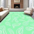 Abstract Swirly Leaf Pattern Rug