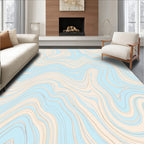 Pale Blue Cream Swirl Pattern Rug
