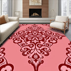 Ornate Damask Floral Rococo Design Rug