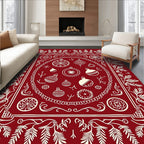 Festive Ornament Branch Pattern Rug