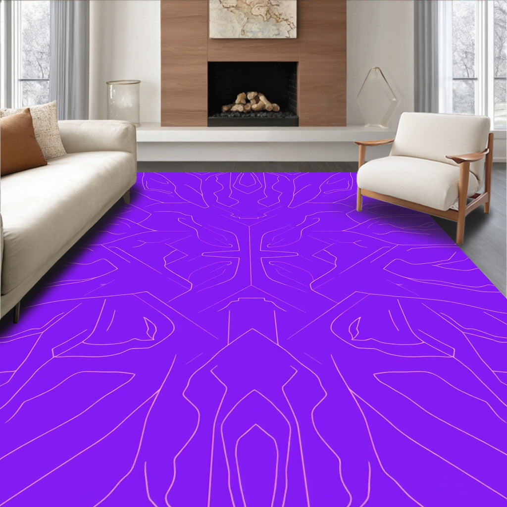 Abstract Symmetry Line Art Rug