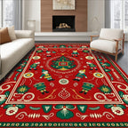 Whimsical Elf Christmas Tree Pattern Rug