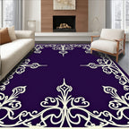 Elegant Ivory Flourish Frame Design Rug