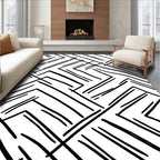 Abstract Line Art Geometric Pattern Rug