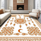 Celestial Sun Moon Floral Pattern Rug