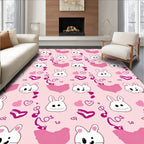 Cute Bunny Heart Pattern Design Rug