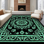 Mint Green Classic Mandala Floral Rug