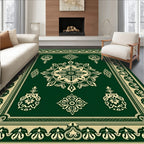 Jade Cream Ornate Floral Medallion Rug